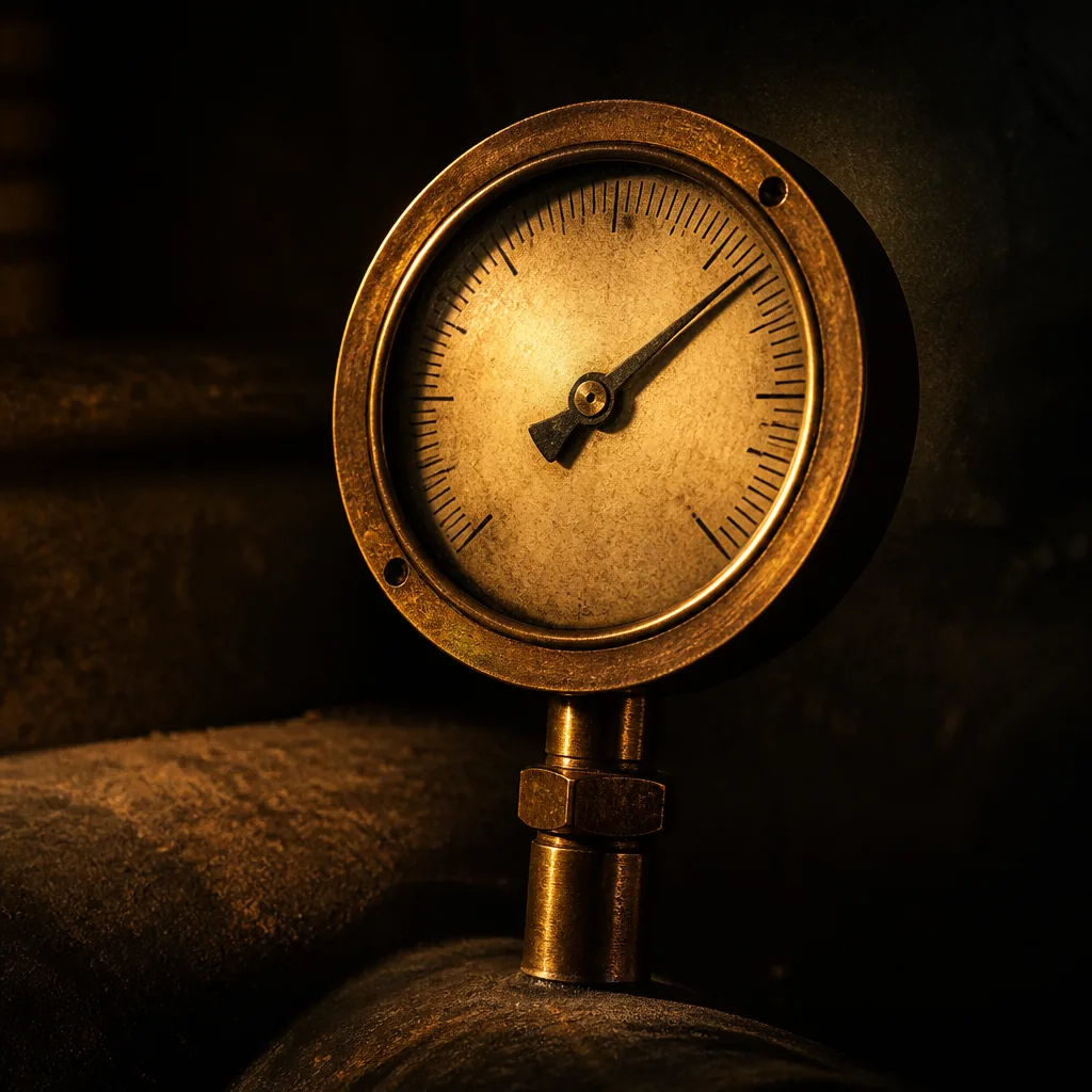 Dial de latón como símbolo de evaluación / Brass gauge as a symbol of evaluation